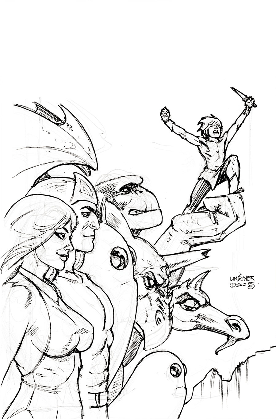 Herculoids #4 Cover I Incentive Joseph Michael Linsner Line Art Virgin Cover