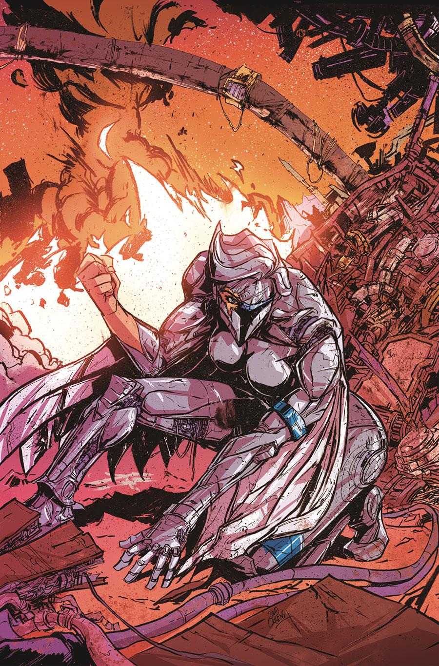 SilverHawks Vol 2 #5 Cover L Incentive David Cousens Battle Damage Cousens Virgin Cover