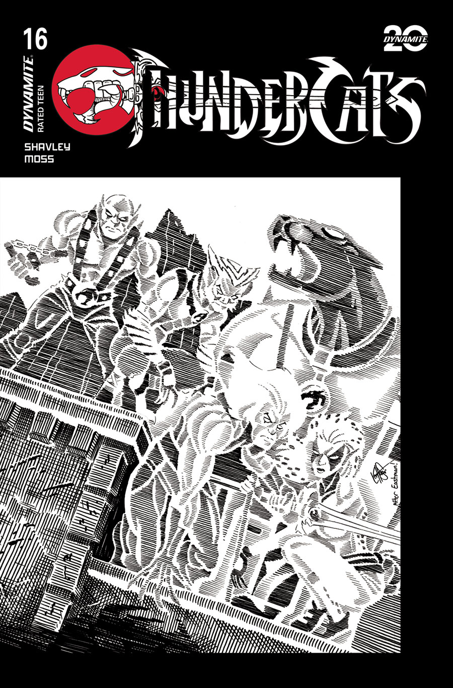 Thundercats Vol 3 #16 Cover T Incentive Ken Haeser TMNT Homage Line Art Cover