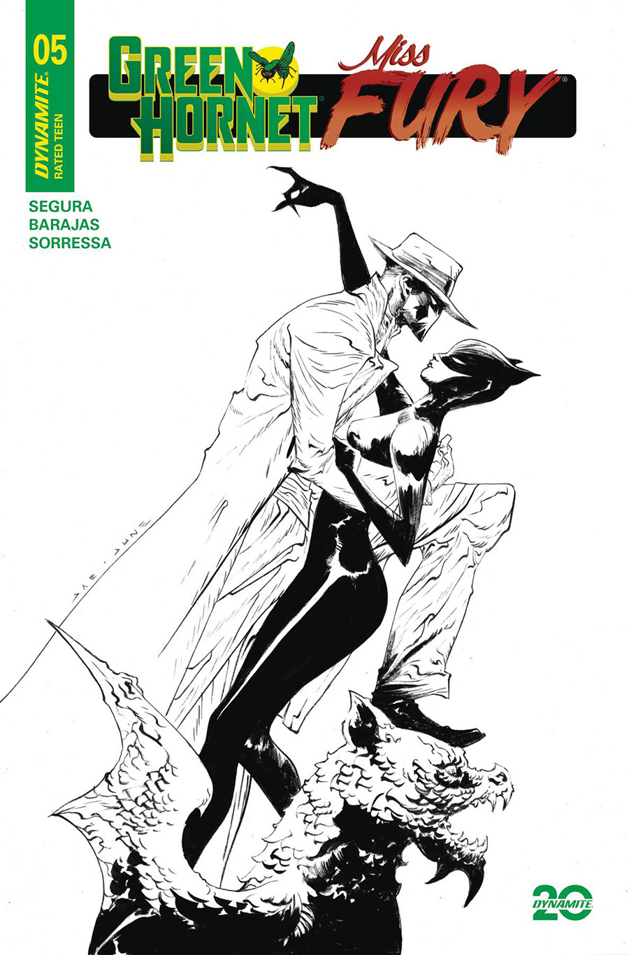 Green Hornet Miss Fury #5 Cover E Incentive Jae Lee Line Art Cover