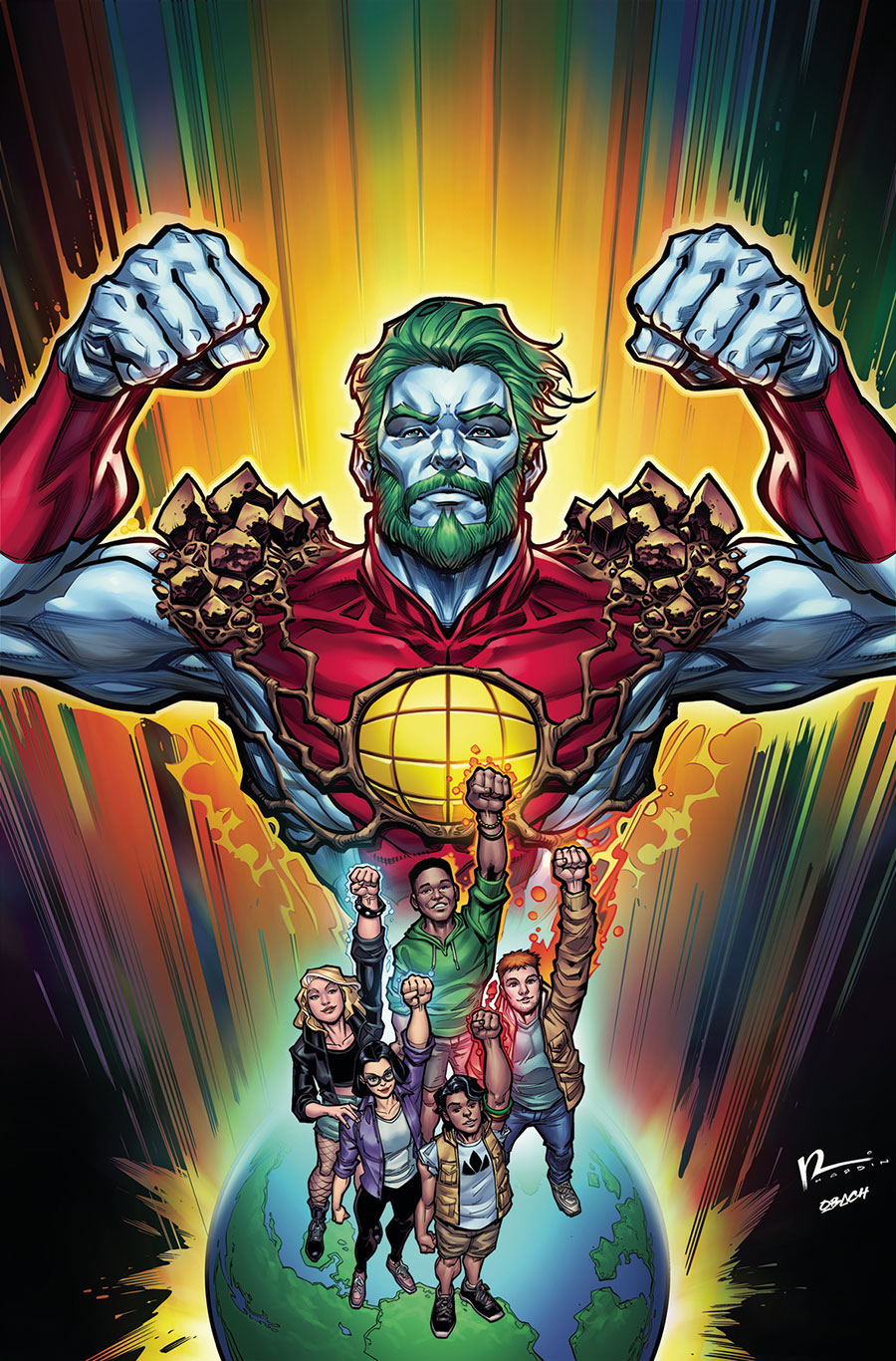 Captain Planet And The Planeteers Vol 2 #2 Cover E Dynamite Metal Premium Chad Hardin Cover