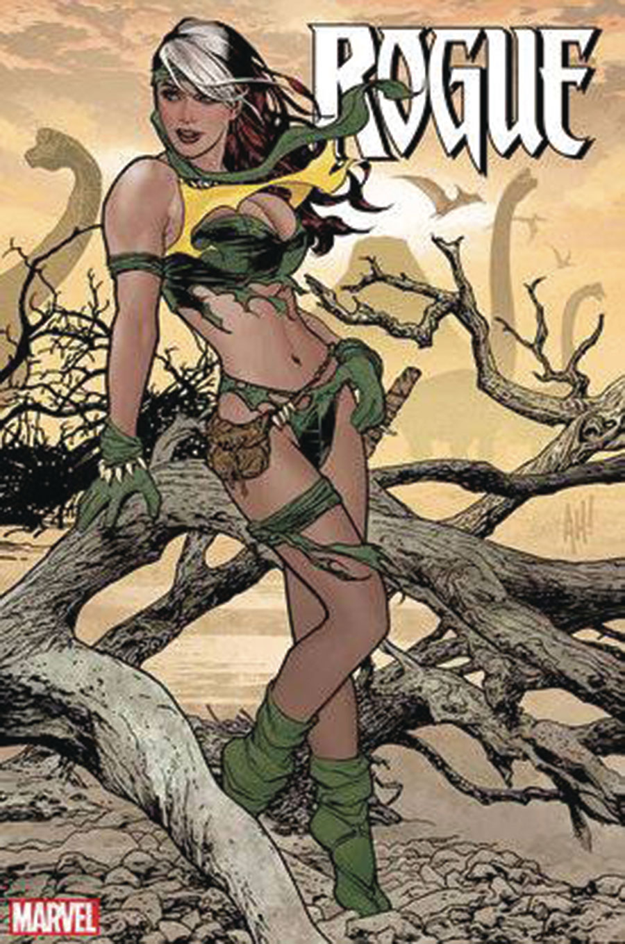 Rogue The Savage Land #1 Cover P 2nd Ptg DF Adam Hughes Variant Cover Signed By Tim Seeley