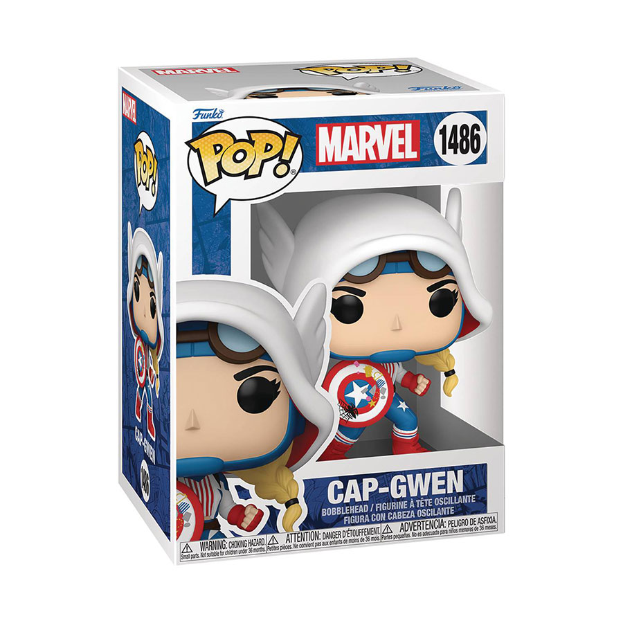 POP Marvel Gwen-Verse Cap-Gwen Vinyl Bobble Head