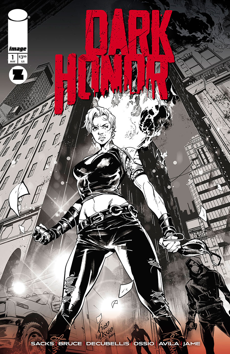 Dark Honor #1 Cover B Incentive Fico Ossio Black & White Cover