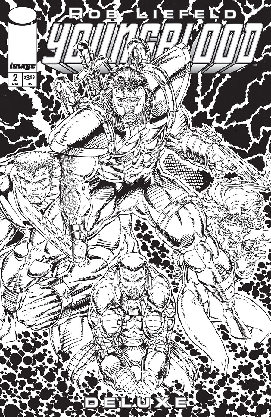 Youngblood Deluxe #2 Cover C Incentive Rob Liefeld Black & White Cover