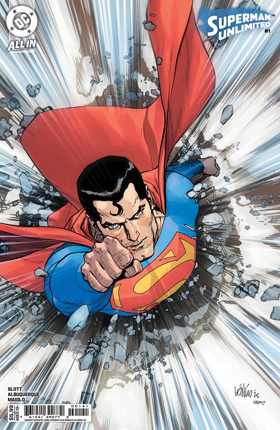 Superman Unlimited #1 Cover D Variant Leinil Francis Yu Card Stock Cover (DC All In)