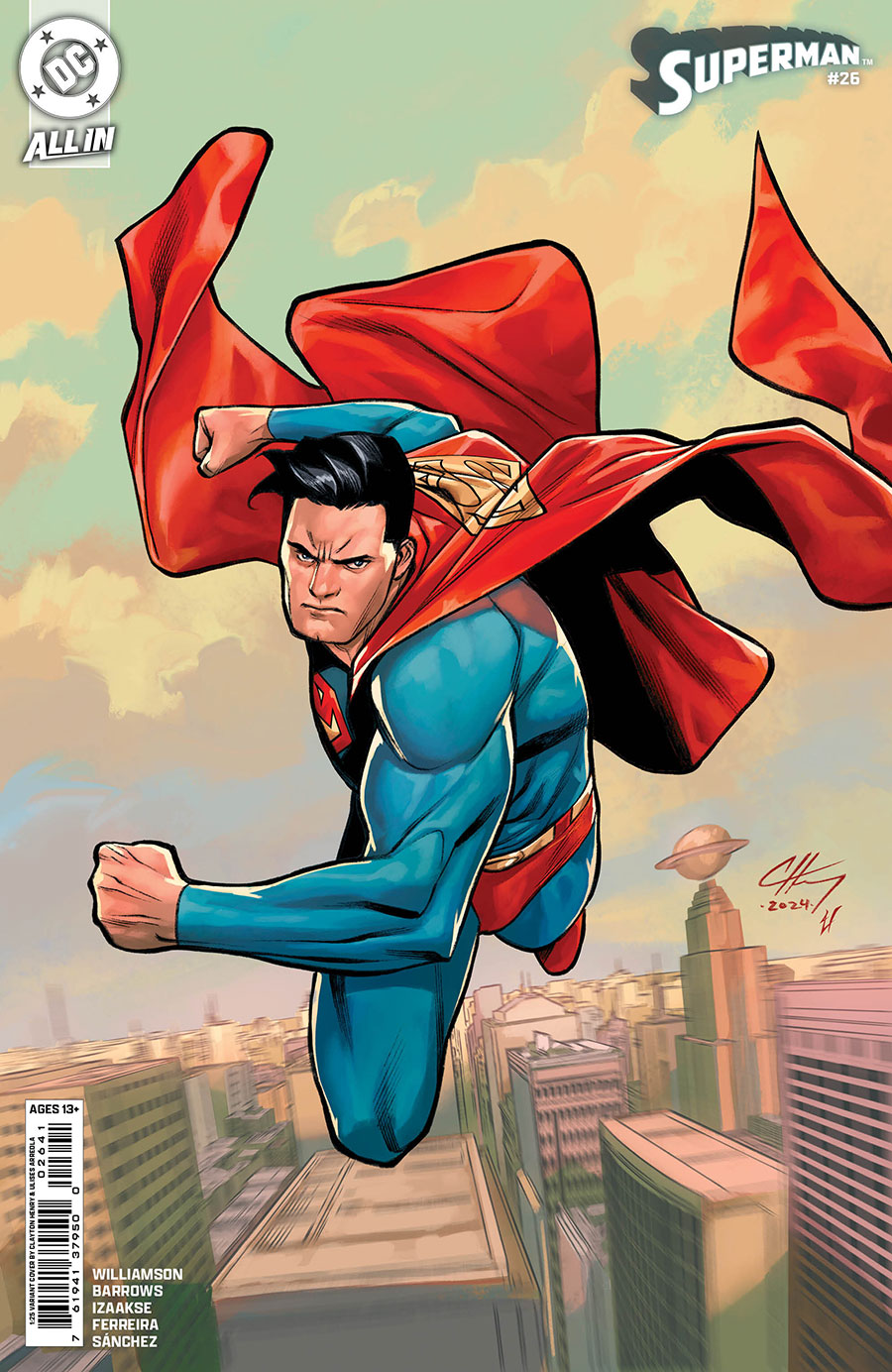 Superman Vol 7 #26 Cover F Incentive Clayton Henry Card Stock Variant Cover (DC All In)