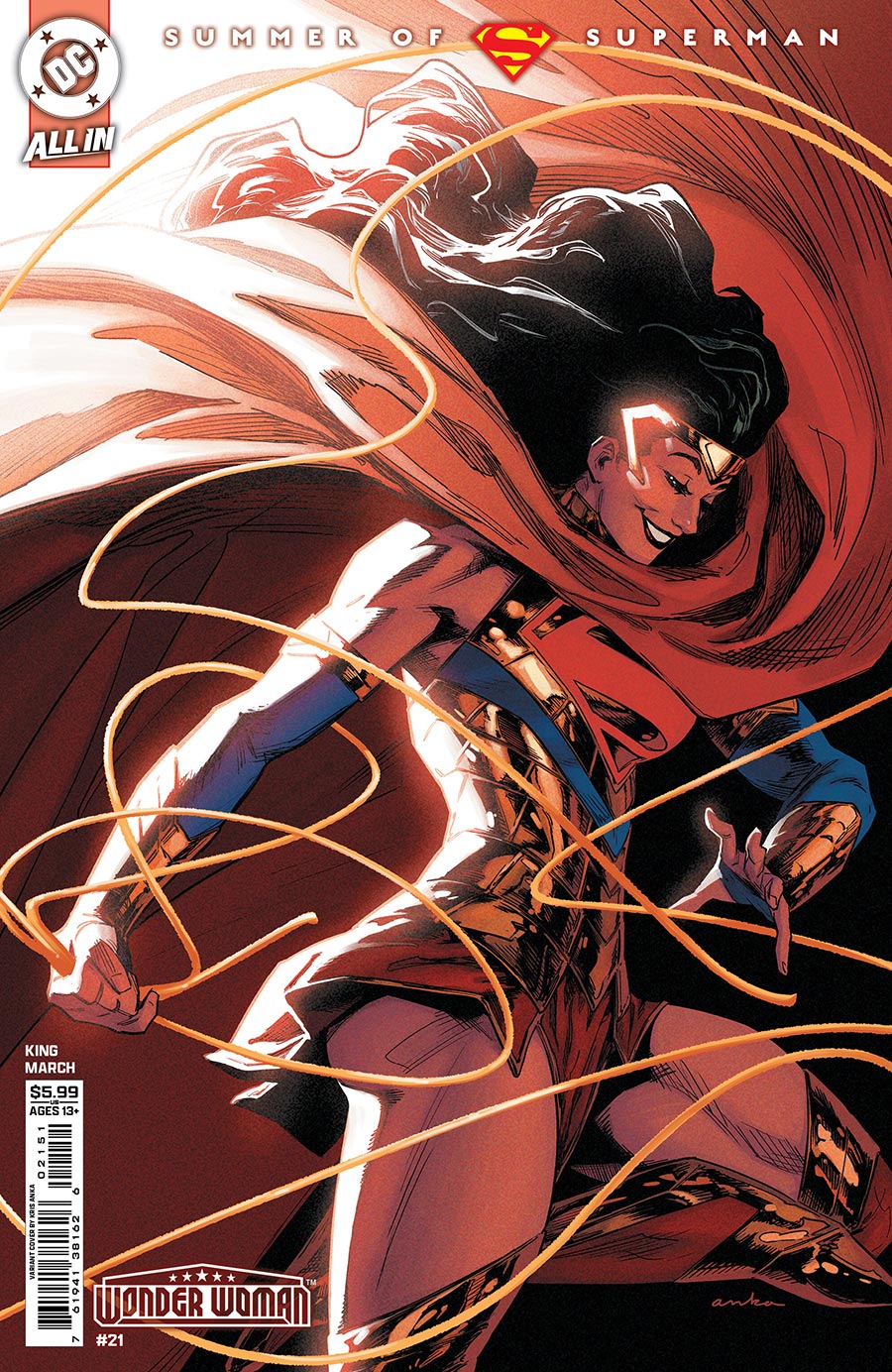 Wonder Woman Vol 6 #21 Cover D Variant Kris Anka Supersmash-Up Card Stock Cover (DC All In)