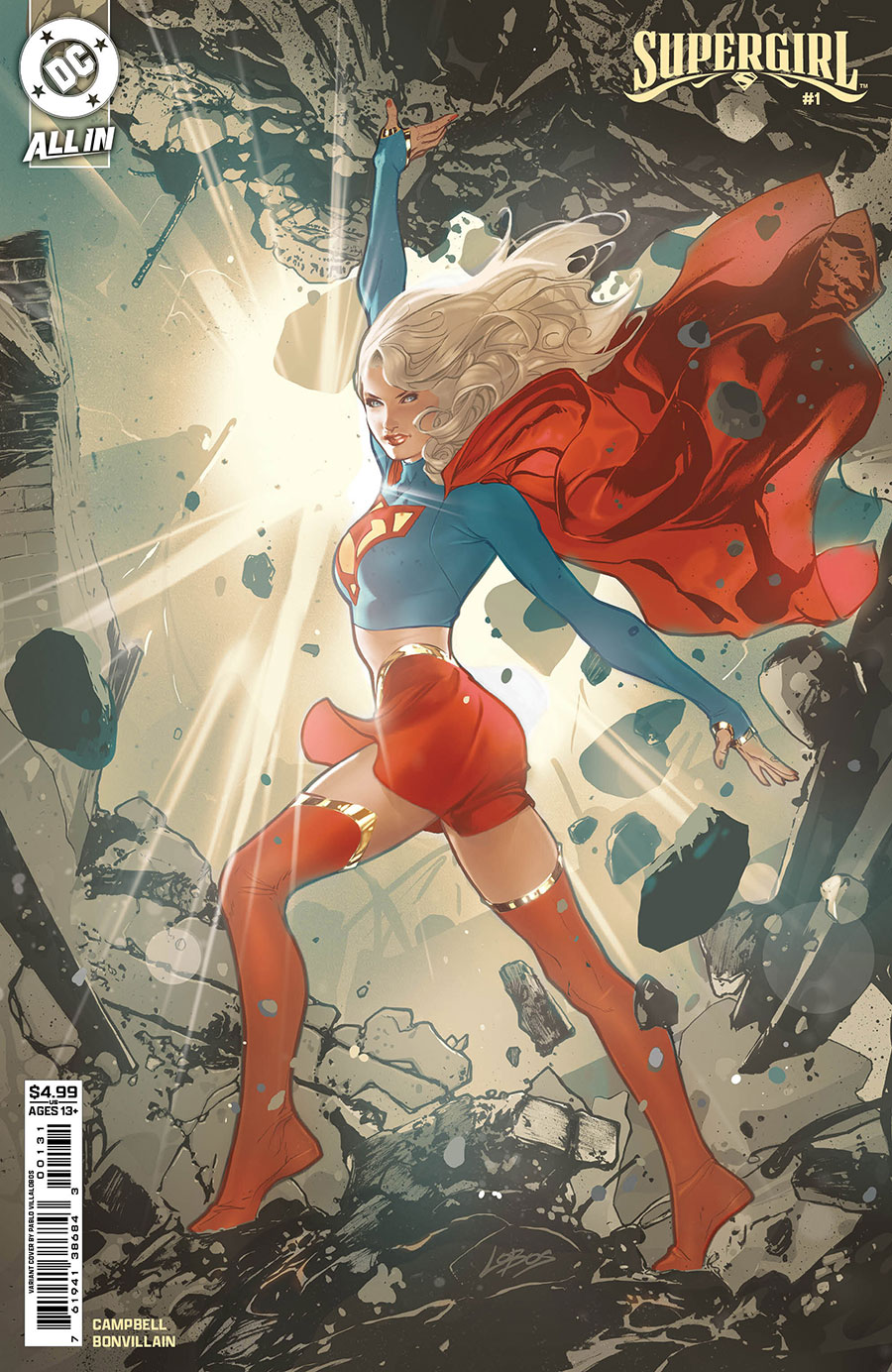 Supergirl Vol 8 #1 Cover C Variant Pablo Villalobos Card Stock Cover (DC All In)