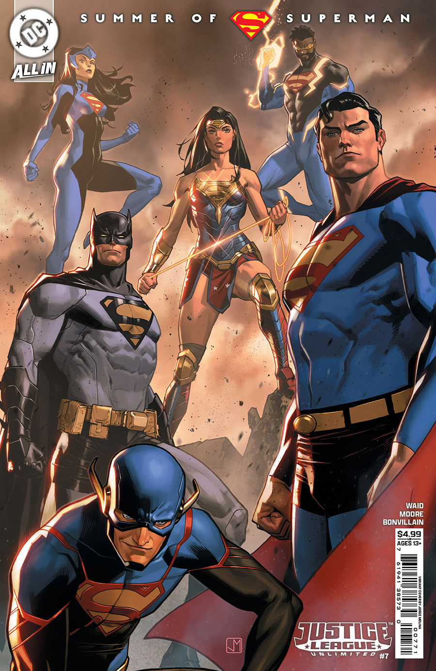 Justice League Unlimited #7 Cover E Variant Jorge Molina Supersmash-Up Card Stock Cover (DC All In)(We Are Yesterday Part 5)