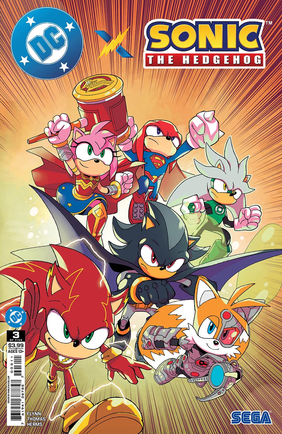 DC x Sonic The Hedgehog #3 Cover A Regular Pablo M Collar Cover
