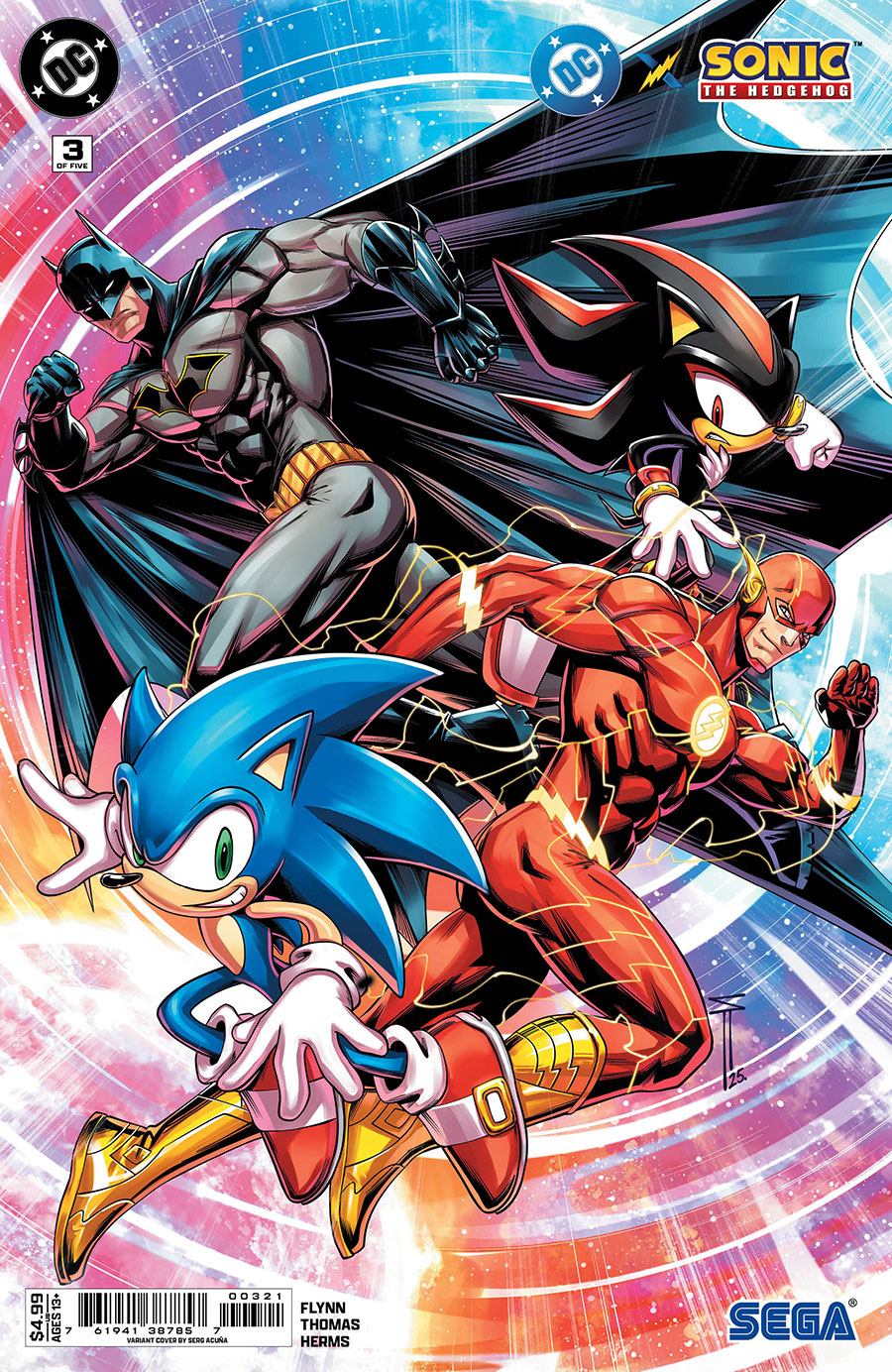 DC x Sonic The Hedgehog #3 Cover B Variant Serg Acuna Card Stock Cover