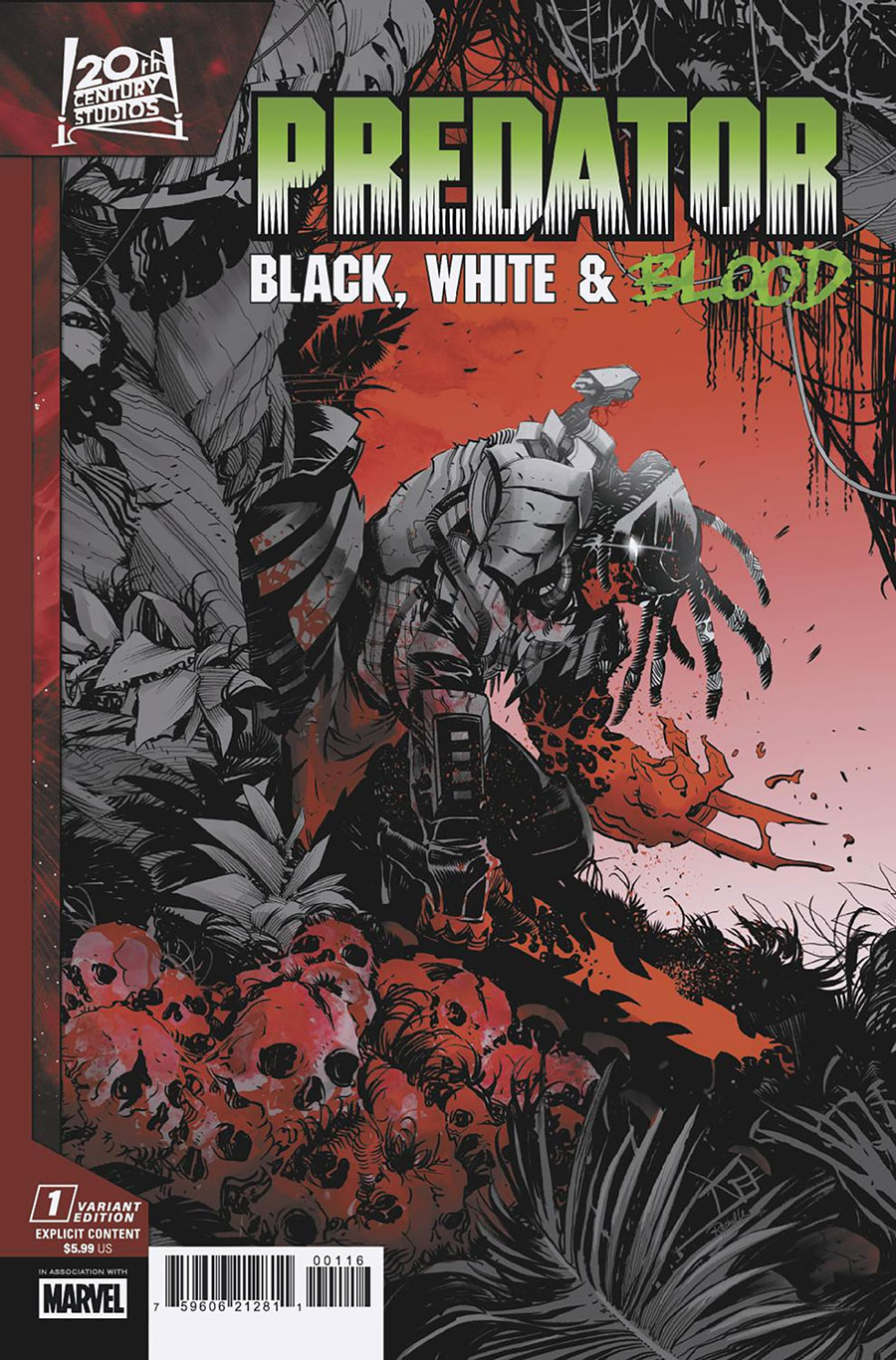 Predator Black White & Blood #1 Cover D Incentive Federico Vicentini Variant Cover