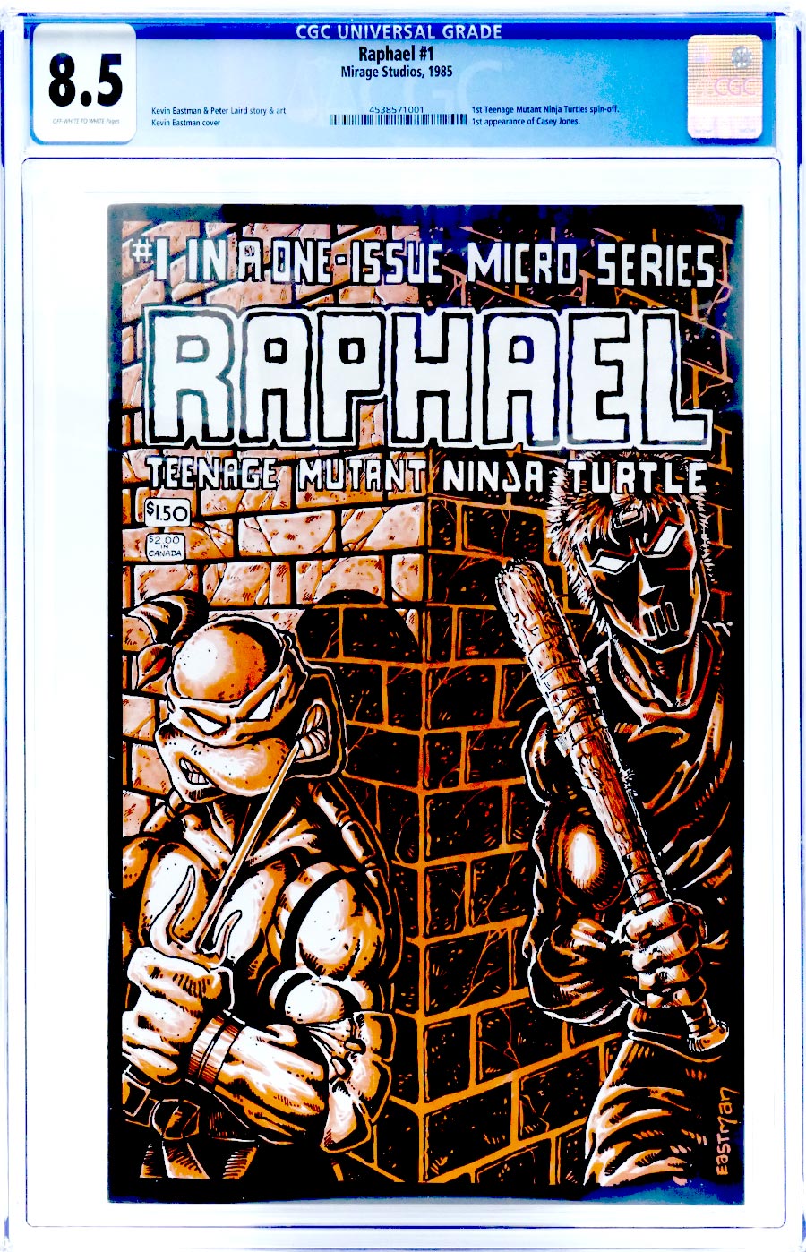 Raphael Teenage Mutant Ninja Turtle #1 Cover C CGC 8.5 1st Ptg