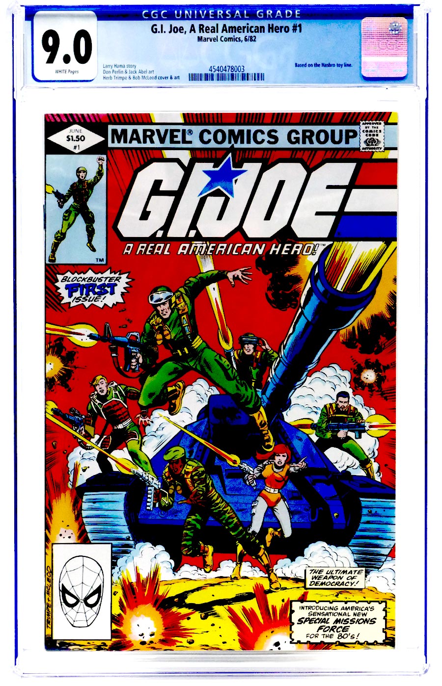 GI Joe A Real American Hero #1 Cover F CGC 9.0 1st Ptg