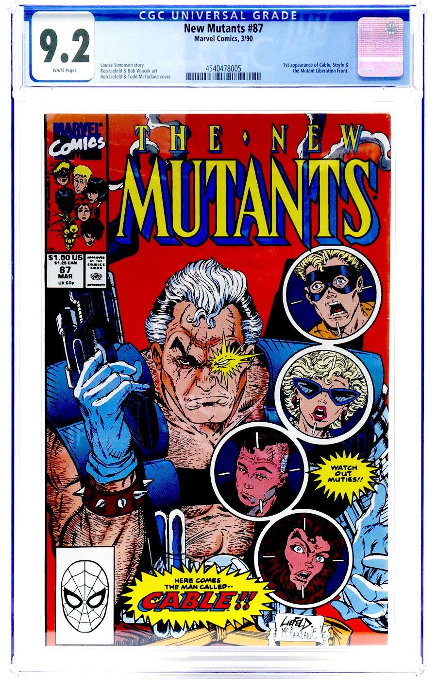 New Mutants #87 Cover E CGC 9.2 1st Ptg