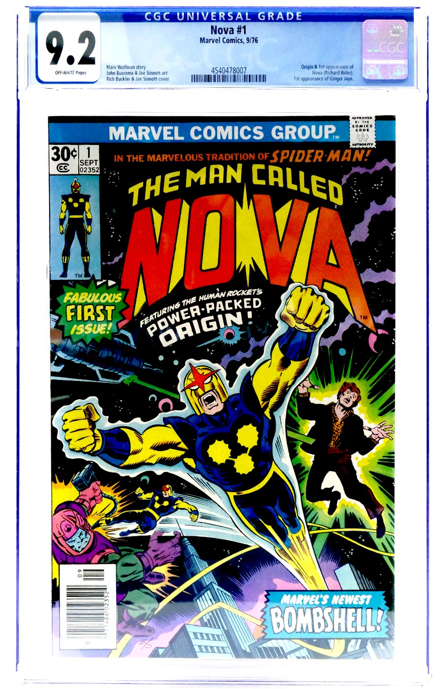 Nova #1 Cover C CGC 9.2