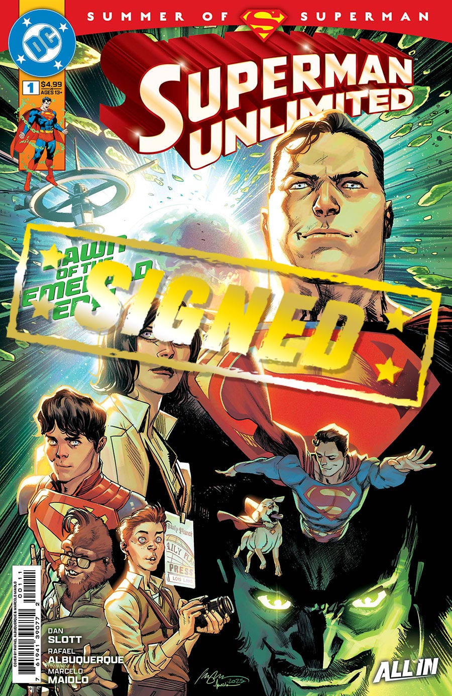 Superman Unlimited #1 Cover N Regular Rafael Albuquerque Cover Signed By Dan Slott (DC All In)