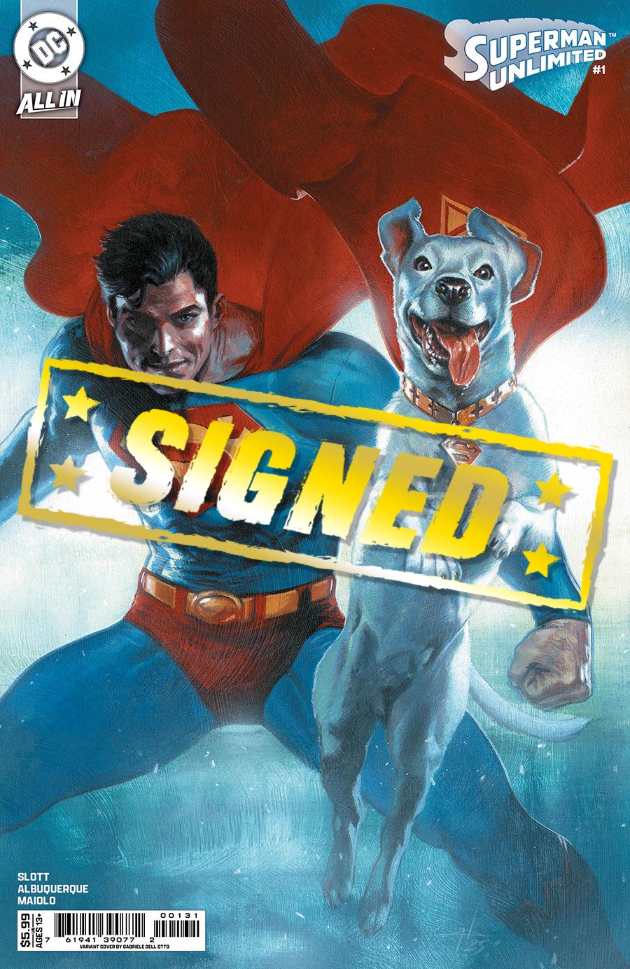 Superman Unlimited #1 Cover P Variant Gabriele Dell Otto Card Stock Cover Signed By Dan Slott (DC All In)