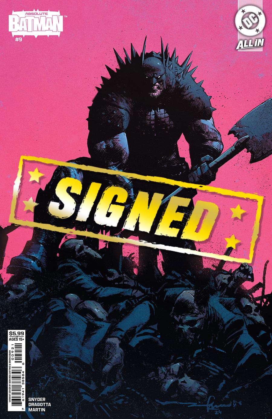 Absolute Batman #9 Cover H Variant Gerardo Zaffino Card Stock Cover Signed By Scott Snyder (DC All In)