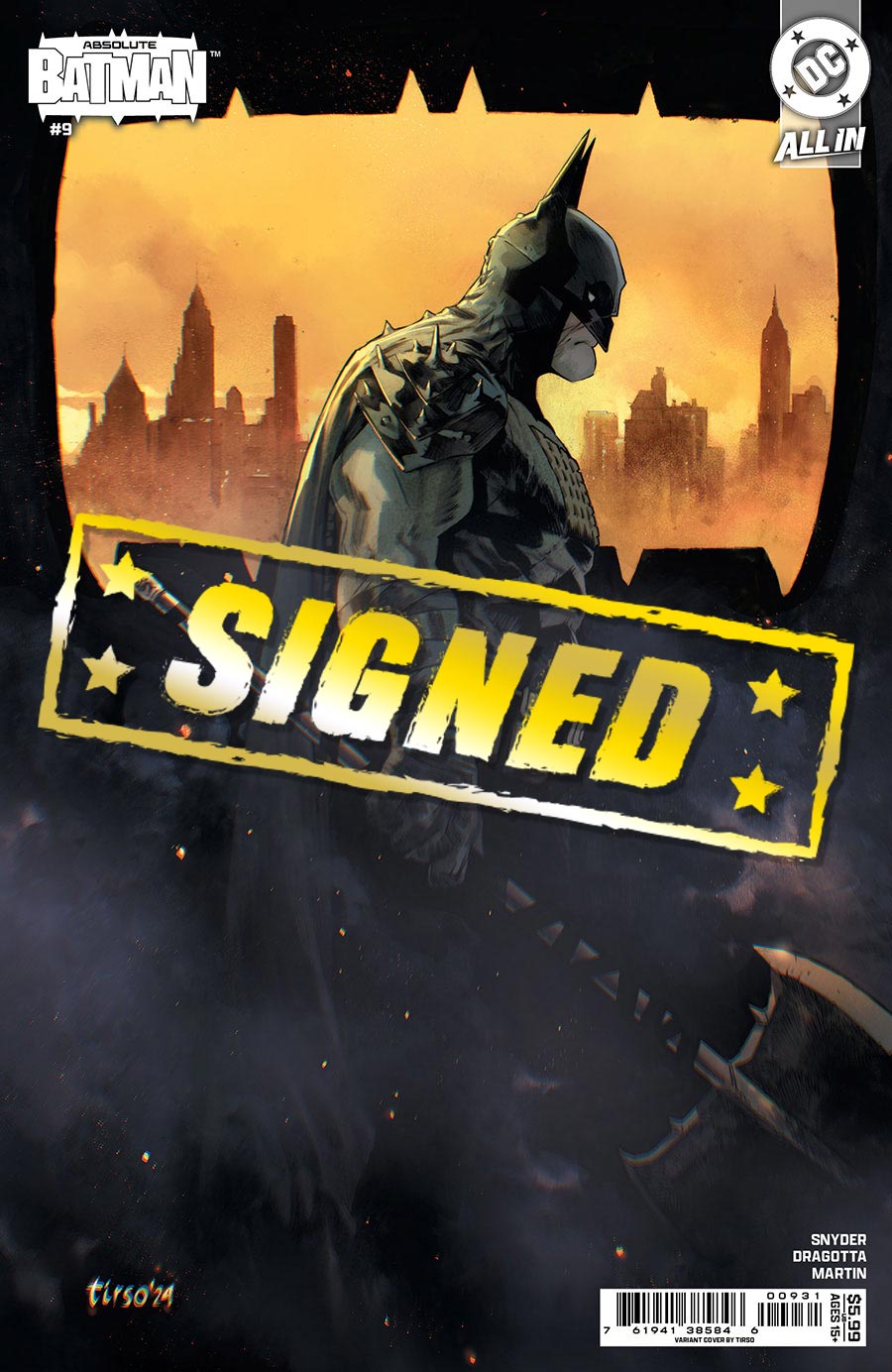 Absolute Batman #9 Cover I Variant Tirso Cons Card Stock Cover Signed By Scott Snyder (DC All In)