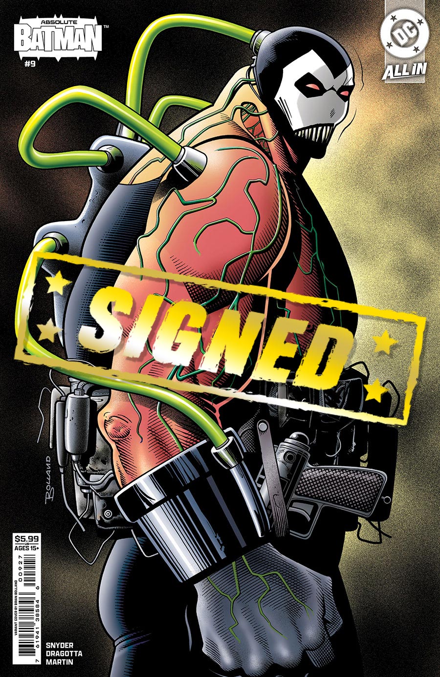 Absolute Batman #9 Cover J Variant Brian Bolland Card Stock Cover Signed By Scott Snyder (DC All In)