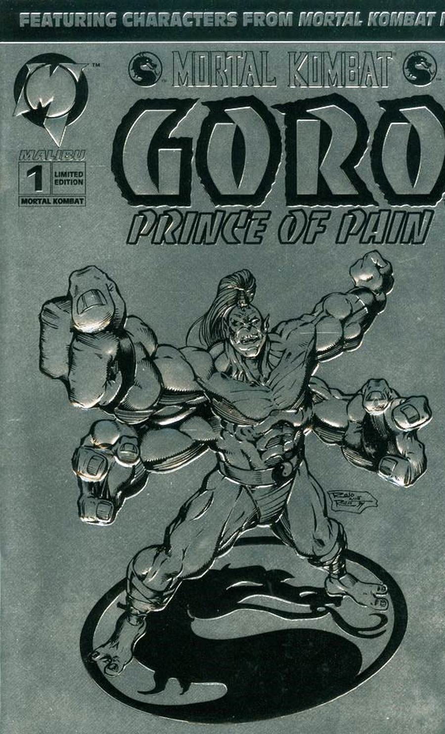 Mortal Kombat Goro Prince Of Pain #1 Cover B Limited Edition Silver Foil Cover