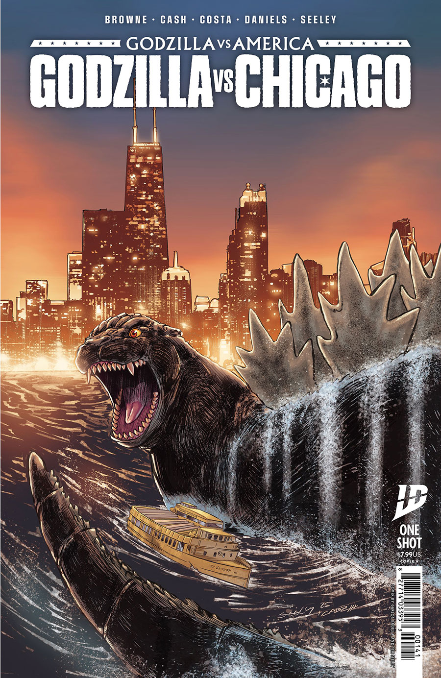 Godzilla vs America Godzilla vs Chicago #1 (One Shot) Cover E 2nd Ptg Caroline Cash Variant Cover