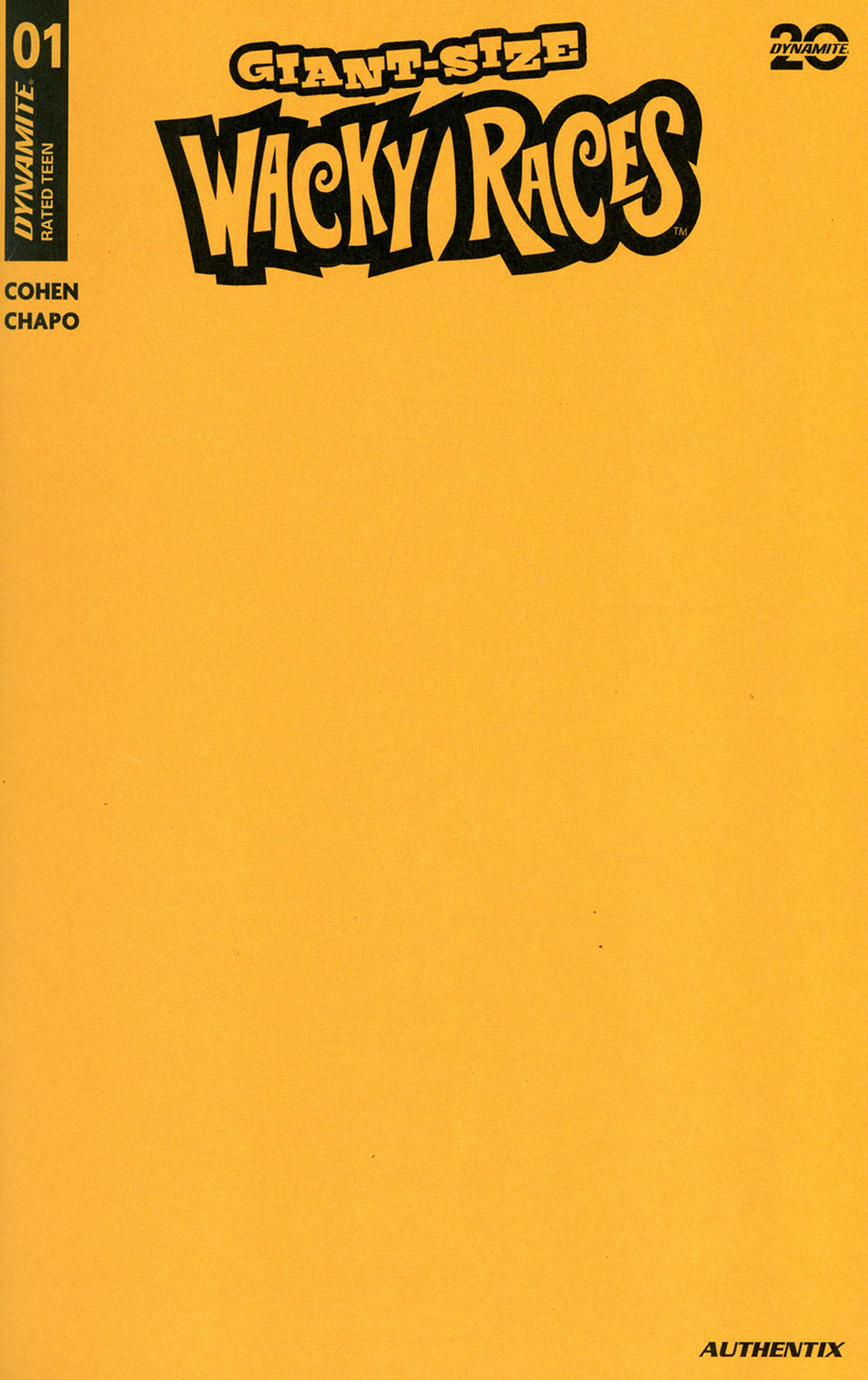 Giant-Size Wacky Races #1 (One Shot) Cover K Variant Yellow Blank Authentix Cover