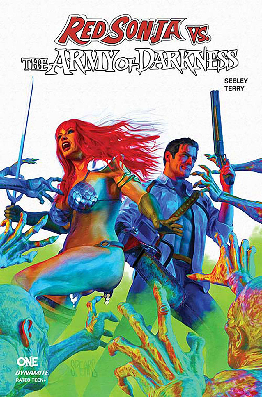 Red Sonja vs The Army Of Darkness #1 Cover R Variant Mark Spears White Background Cover