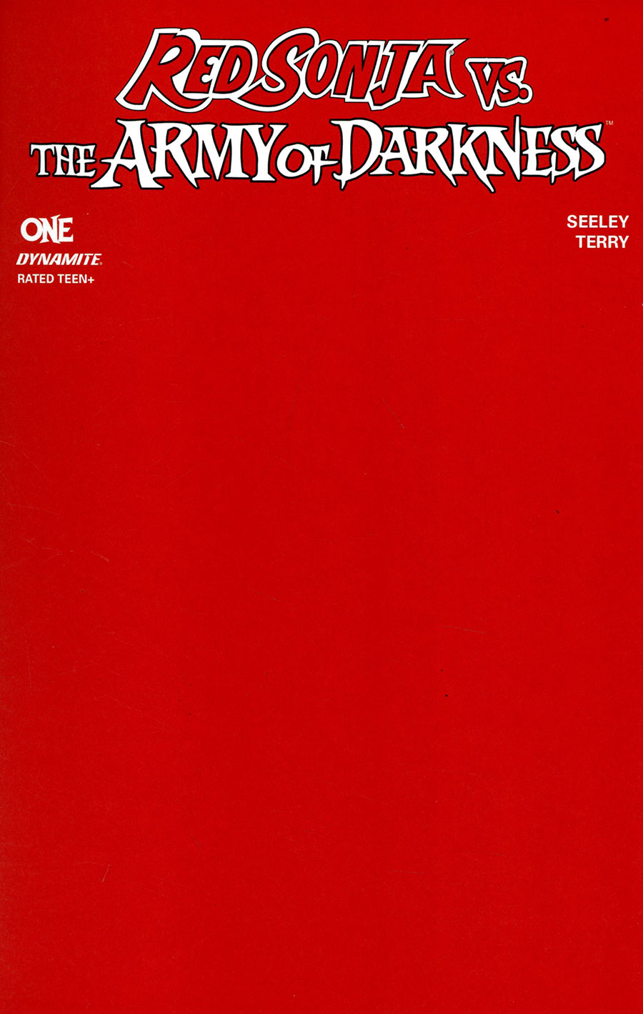Red Sonja vs The Army Of Darkness #1 Cover U Variant Red Blank Authentix Cover