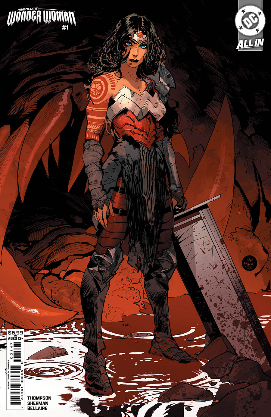 Absolute Wonder Woman #1 Cover V 5th Ptg B Dan Mora Card Stock Variant Cover (DC All In)