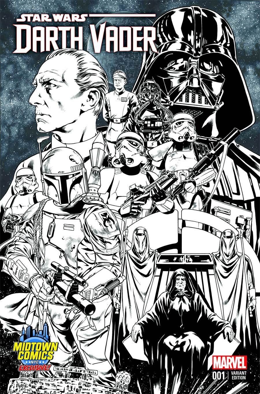 Darth Vader #1 Cover Z-I Midtown Exclusive Mark Brooks Connecting Sketch Variant Cover Signed by Mark Brooks (w/CoA)