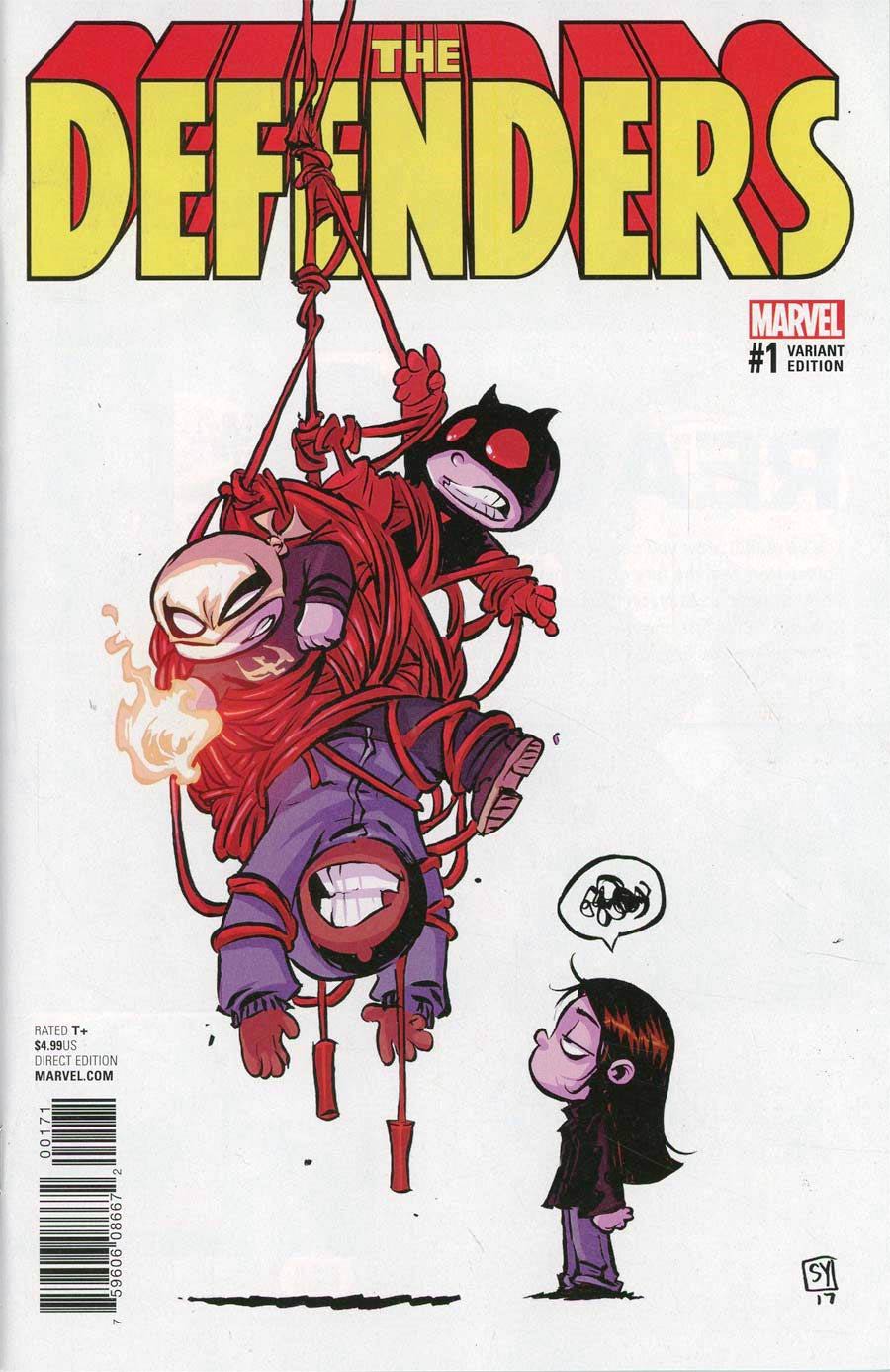 Defenders Vol 5 #1 Cover L Skottie Young Baby Cover Signed by Brian Michael Bendis (w/CoA)