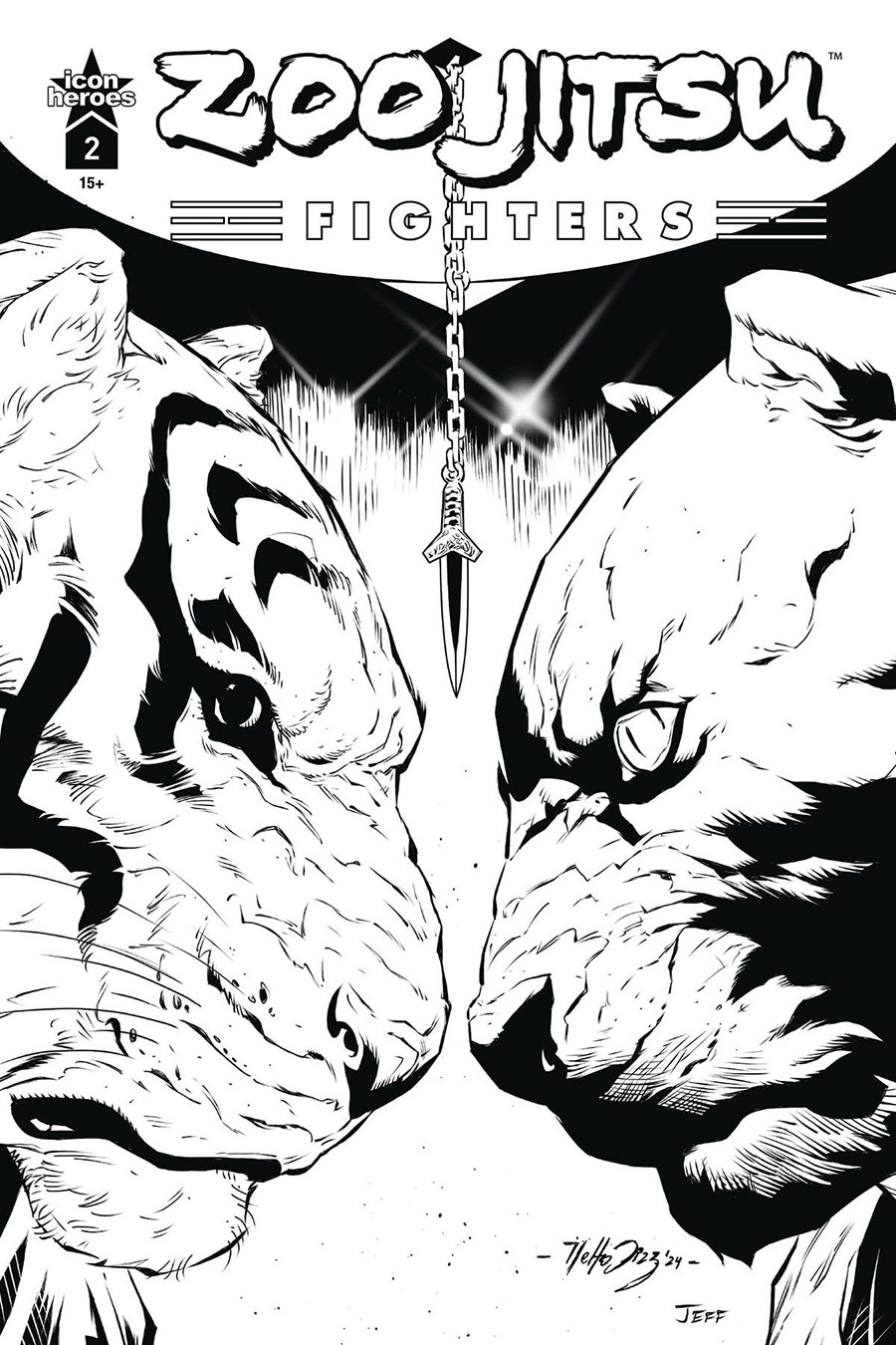 Zoo Jitsu Fighters #2 Cover E Variant Netho Diaz Black & White Cover - RESOLICITED