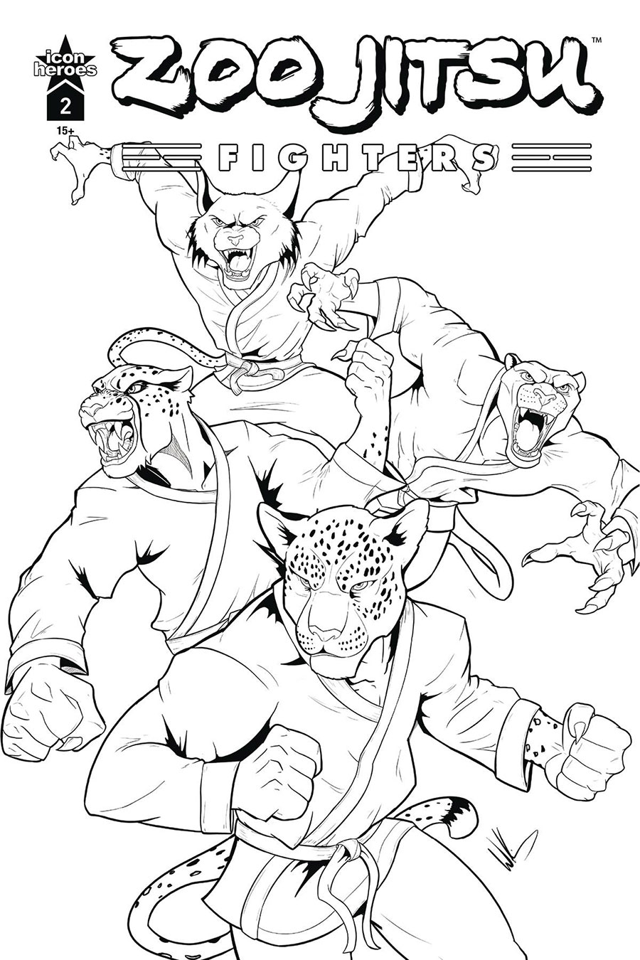 Zoo Jitsu Fighters #2 Cover F Variant Wade King Black & White Cover - RESOLICITED