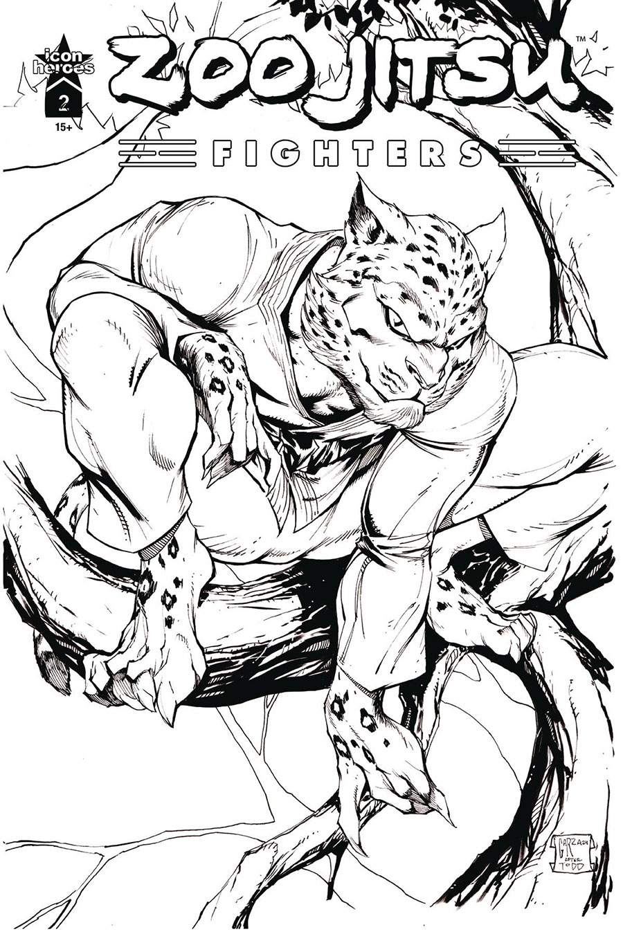 Zoo Jitsu Fighters #2 Cover G Variant Ale Garza Black & White Cover - RESOLICITED