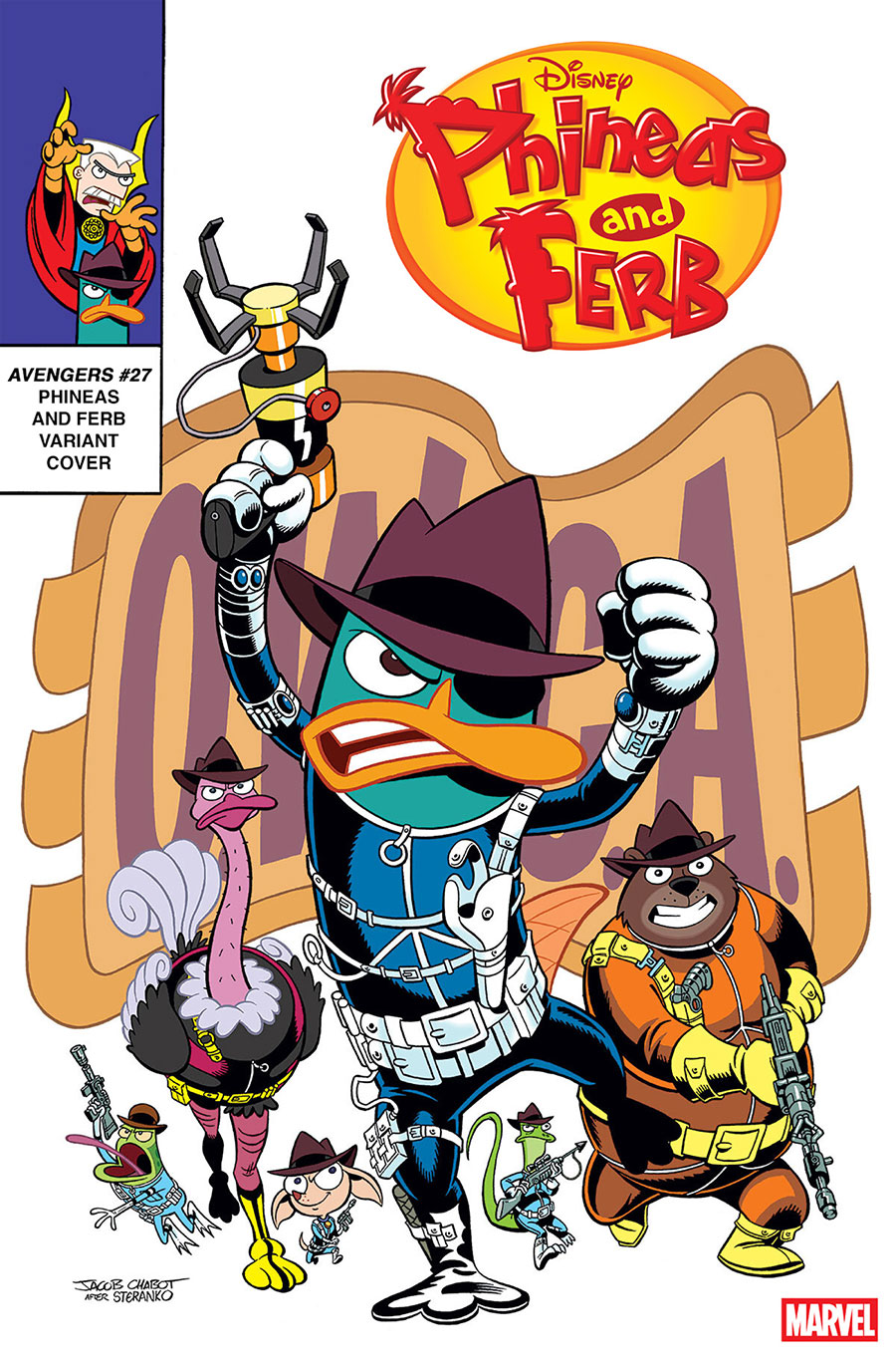 Avengers Vol 8 #27 Cover C Variant Jacob Chabot Phineas And Ferb Cover (One World Under Doom Tie-In)