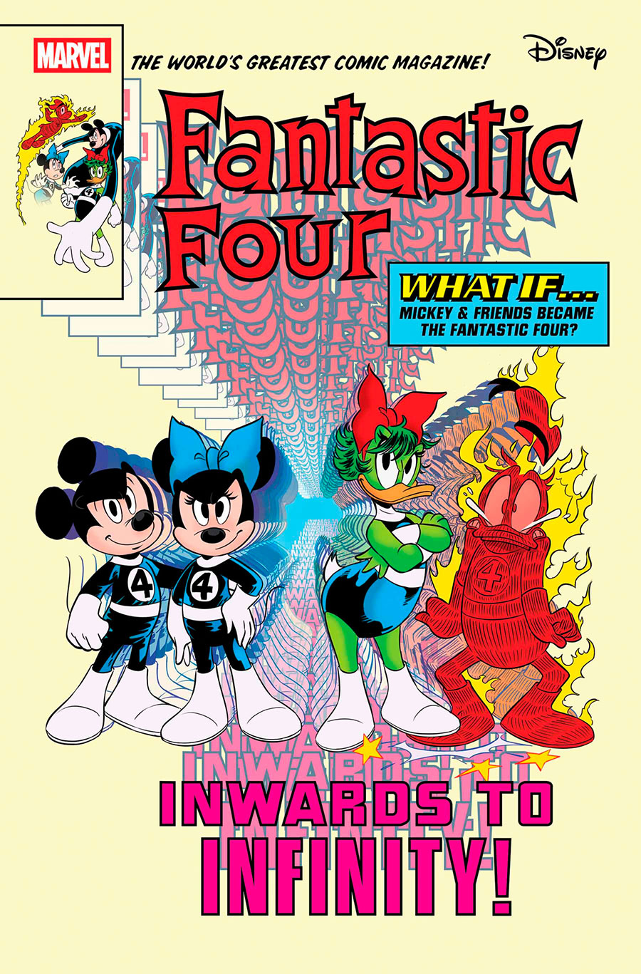 Fantastic Four Vol 7 #33 Cover B Variant Giulia Lomurno Disney What If Fantastic Four Homage Cover (One World Under Doom Tie-In)