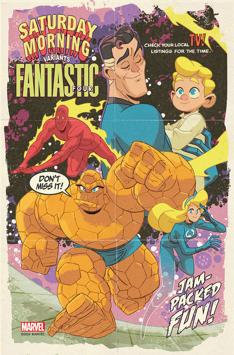 Fantastic Four Vol 7 #33 Cover E Variant Sean Cheeks Galloway Saturday Morning Cover (One World Under Doom Tie-In)