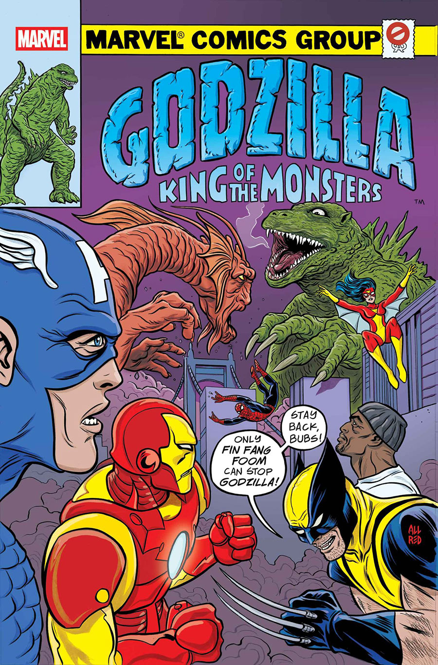 Godzilla vs Avengers #1 (One Shot) Cover D Variant Michael Allred Godzilla King Of The Monsters Homage Cover