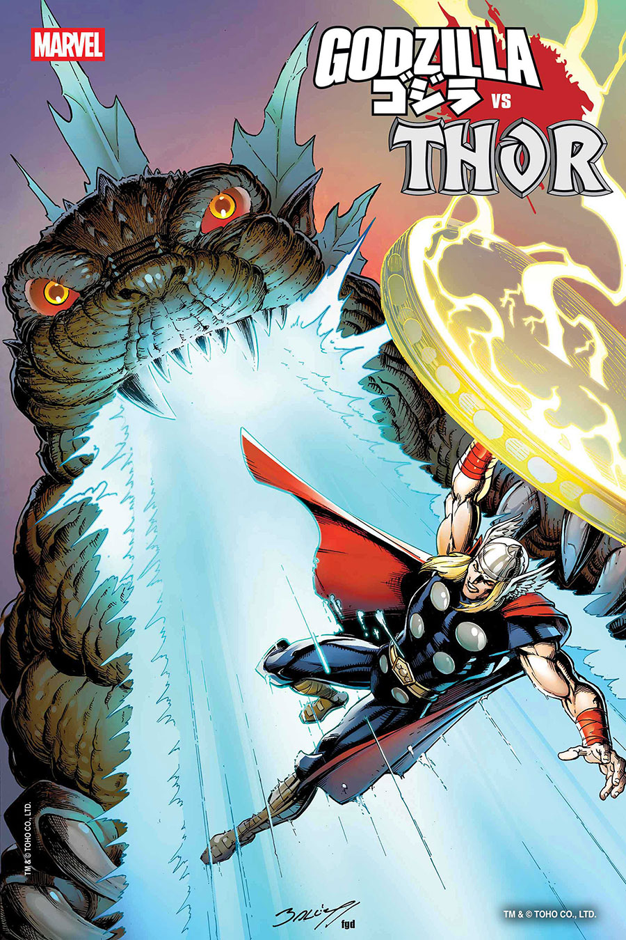Godzilla vs Thor #1 (One Shot) Cover H Variant Mark Bagley Foil Cover