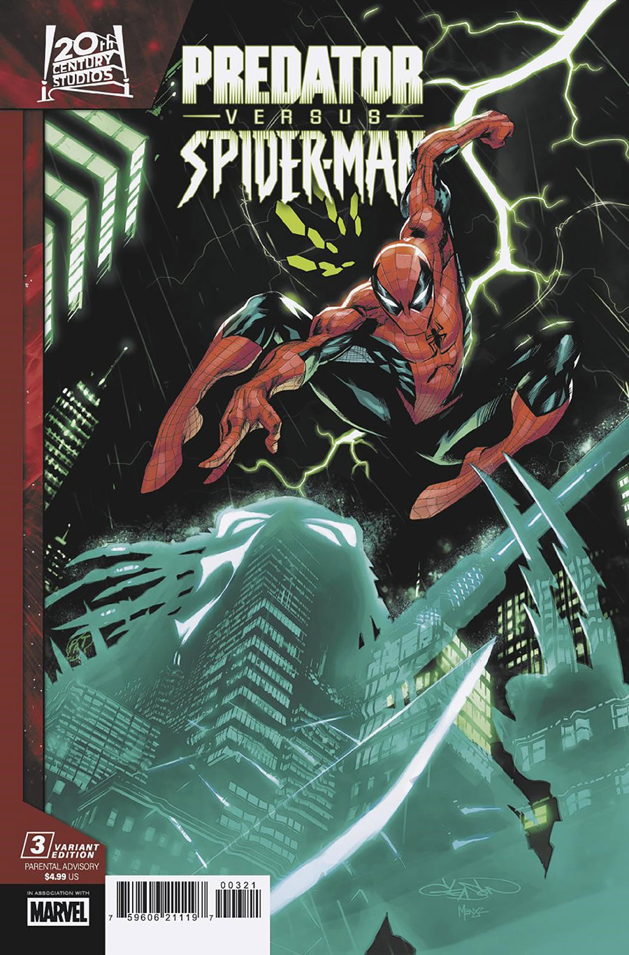 Predator vs Spider-Man #3 Cover B Variant Patrick Gleason Cover (Limit 1 Per Customer)