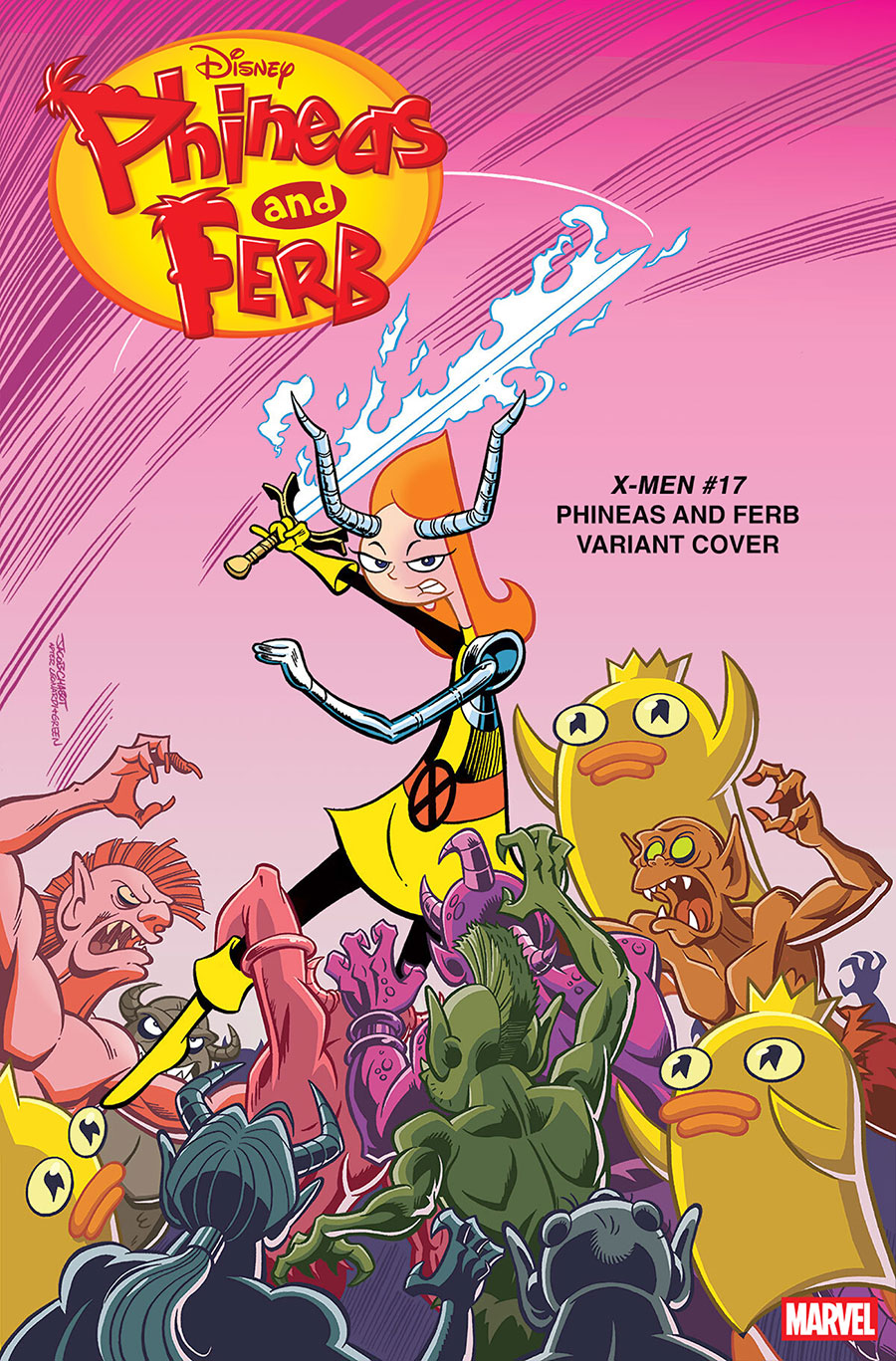 X-Men Vol 7 #17 Cover E Variant Jacob Chabot Phineas And Ferb Cover