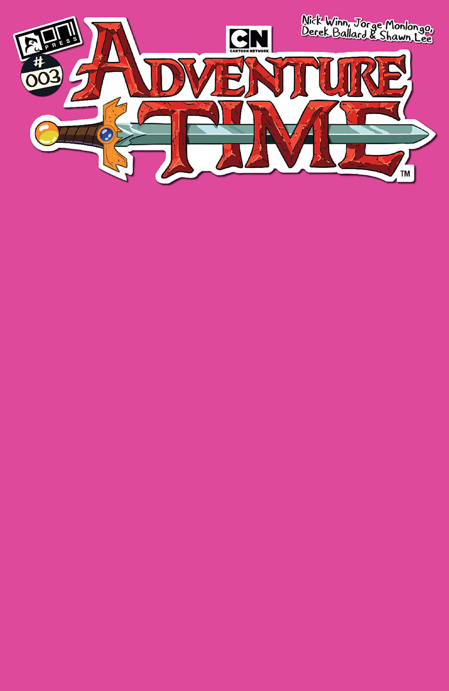 Adventure Time Vol 2 #3 Cover C Variant Princess Bubblegum Pink Blank Cover