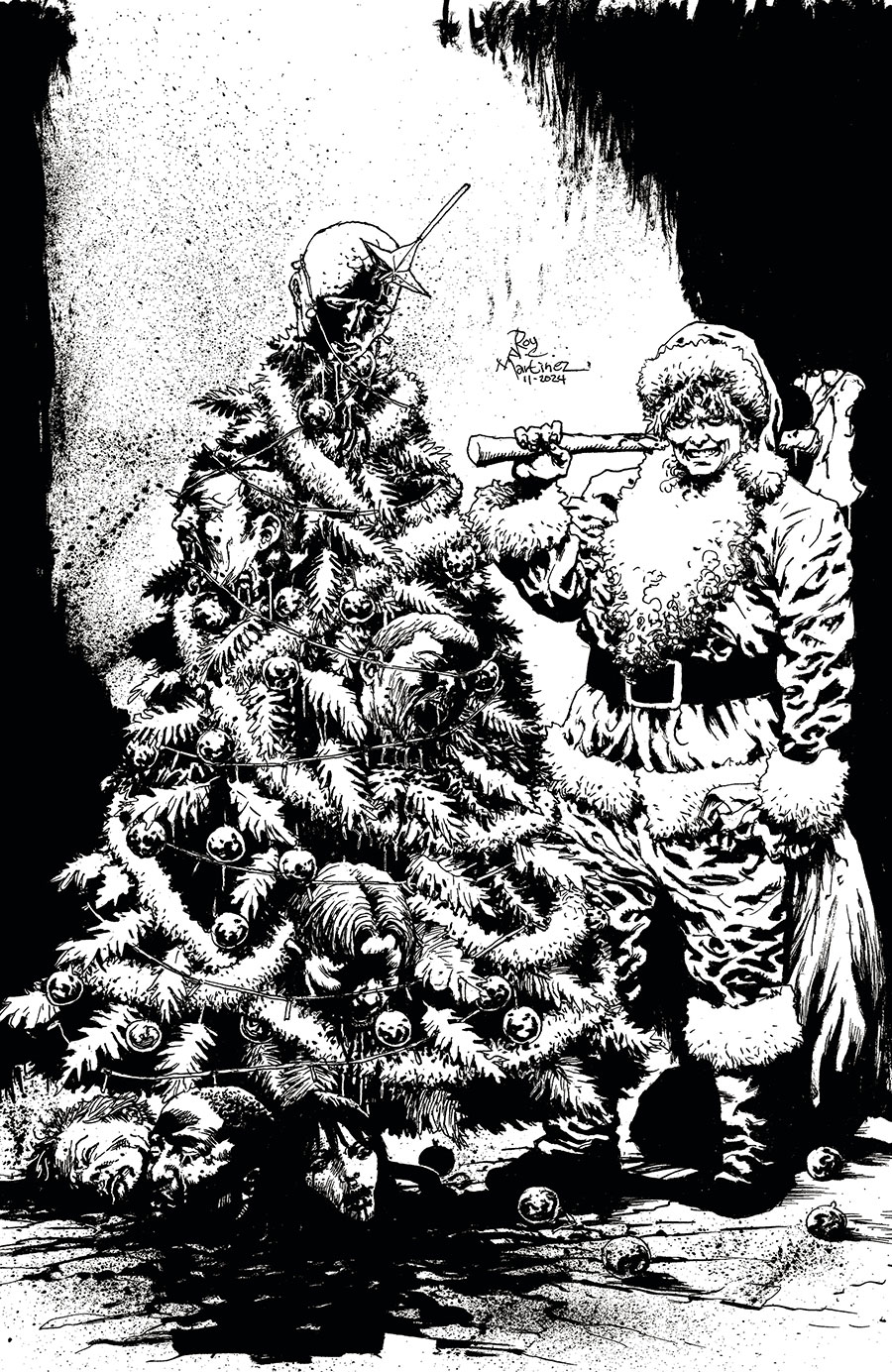 Silent Night Deadly Night Dark Winter #1 Cover E Limited Edition Roy Alan Martinez Black & White Cover