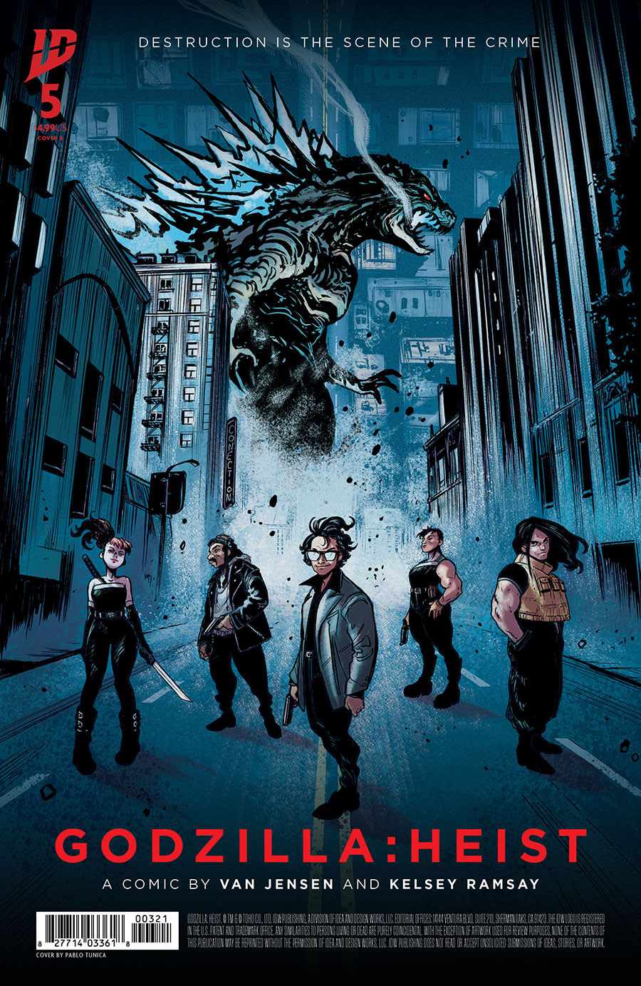 Godzilla Heist #5 Cover B Variant Pablo Tunica Movie Homage cover