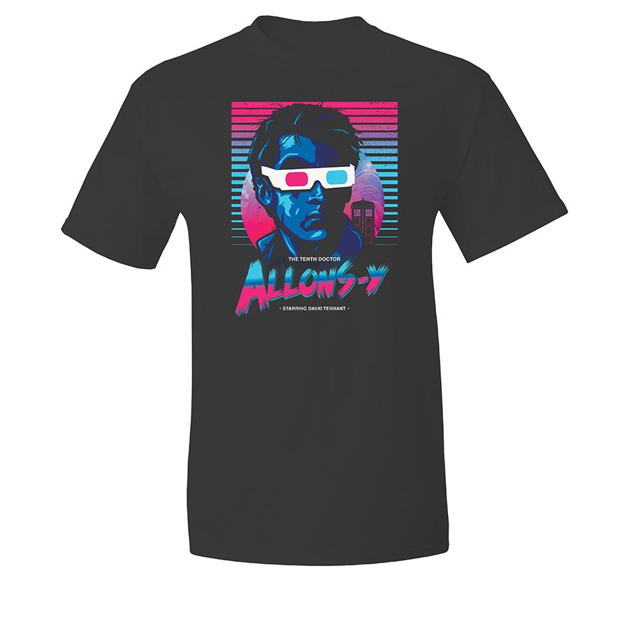 Doctor Who Neon 80s Allons-Y T-Shirt Large