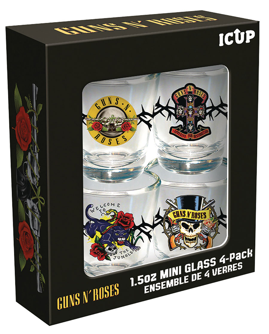 Guns n Roses 4-Piece Mini Glass Set