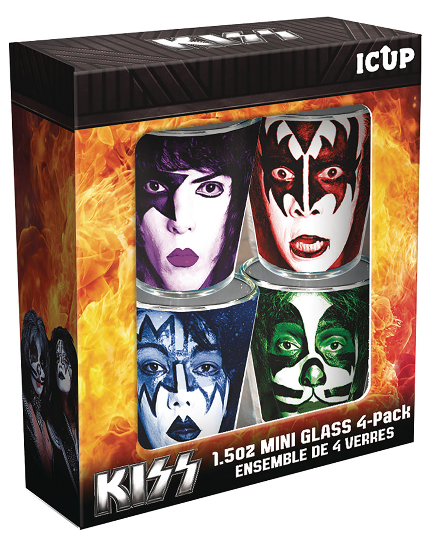 KISS 4-Piece Shot Mini Glass Set